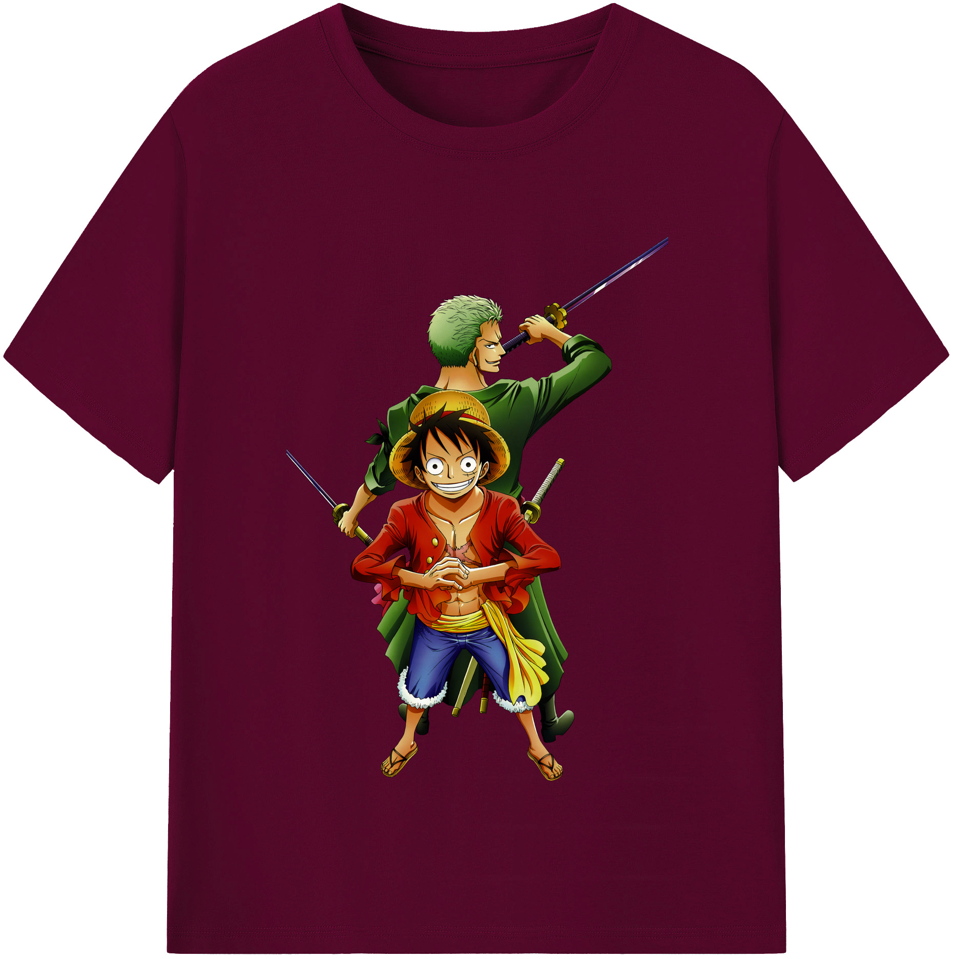 ワンピース モンキー・D・ルフィ ONE PIECE Monkey D. Luffy レディースカジュアルプリントTシャツ（綿100％）
